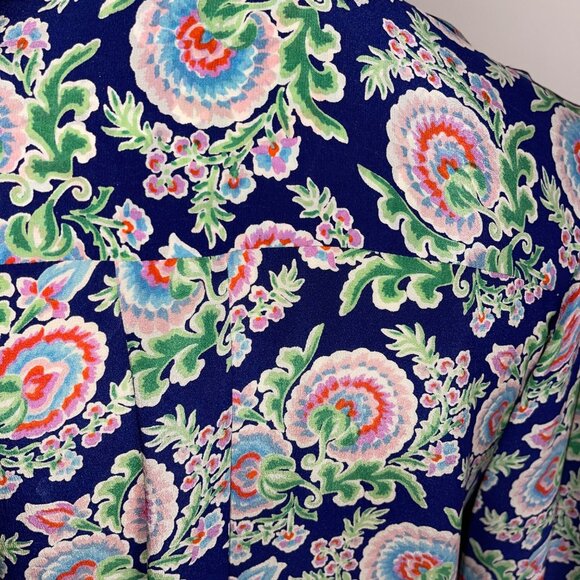 Banjanan Womens Dress Size Medium Multicolor Pintuck Ruffle Trim Mini Pure Silk - Picture 11 of 16